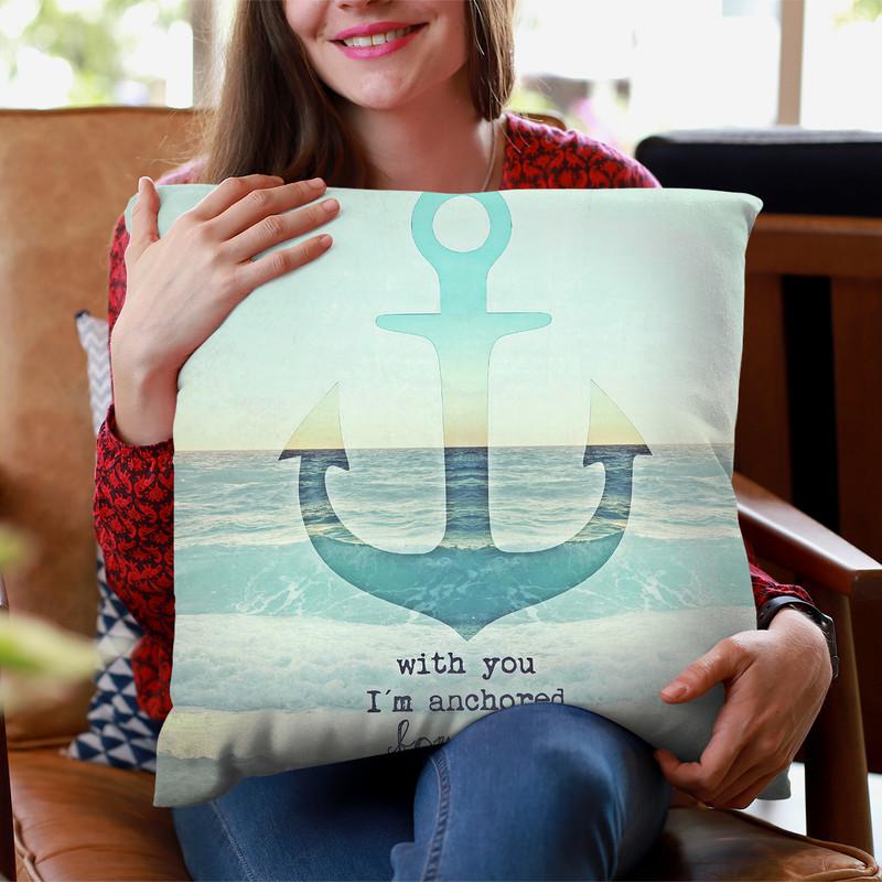 Anchored Forever Throw Pillow By Monika Strigel