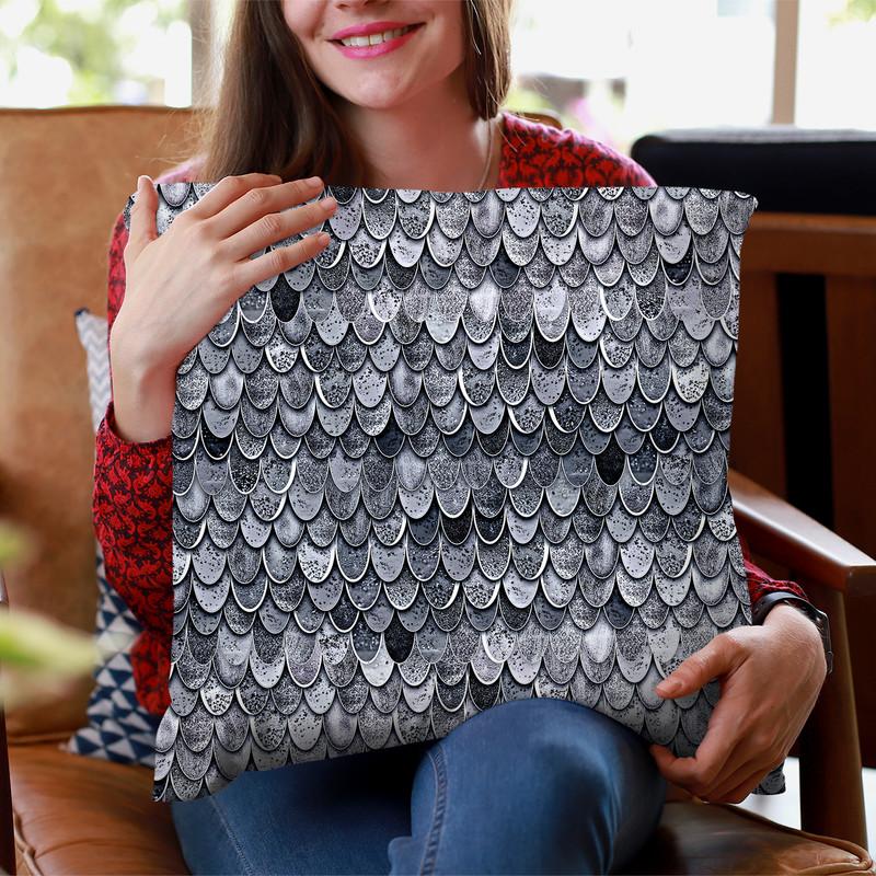 Magic Mermaid Classic Grey Throw Pillow By Monika Strigel