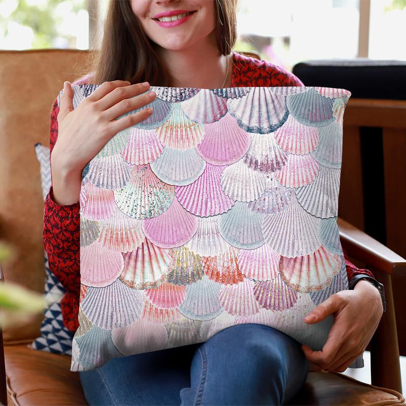 Mermaidells Hot Pink Throw Pillow By Monika Strigel