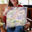 Mermaidells Lavender And Coral Throw Pillow By Monika Strigel