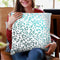 Monis Glitter Leo Mint Throw Pillow By Monika Strigel