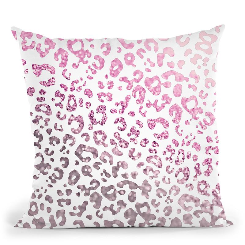 Monis Glitter Leo Pink Throw Pillow By Monika Strigel