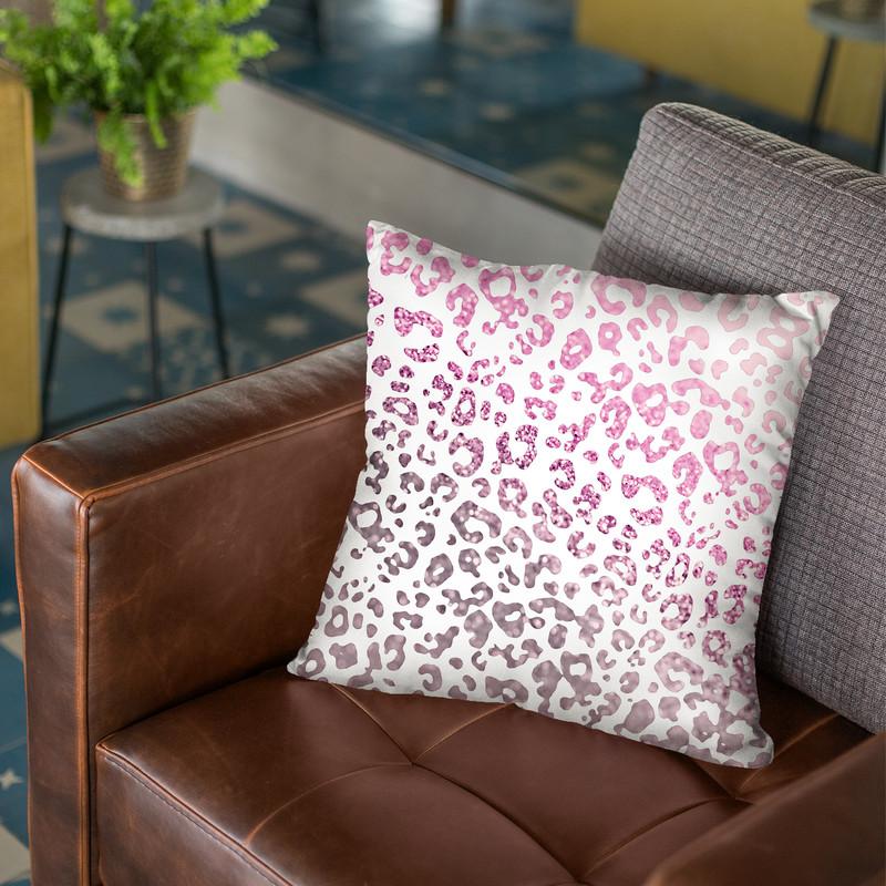 Monis Glitter Leo Pink Throw Pillow By Monika Strigel