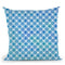 Morroccan Diamond Vintage Blue Throw Pillow By Monika Strigel