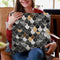 Mural Really Mermaid Black Gold Throw Pillow By Monika Strigel
