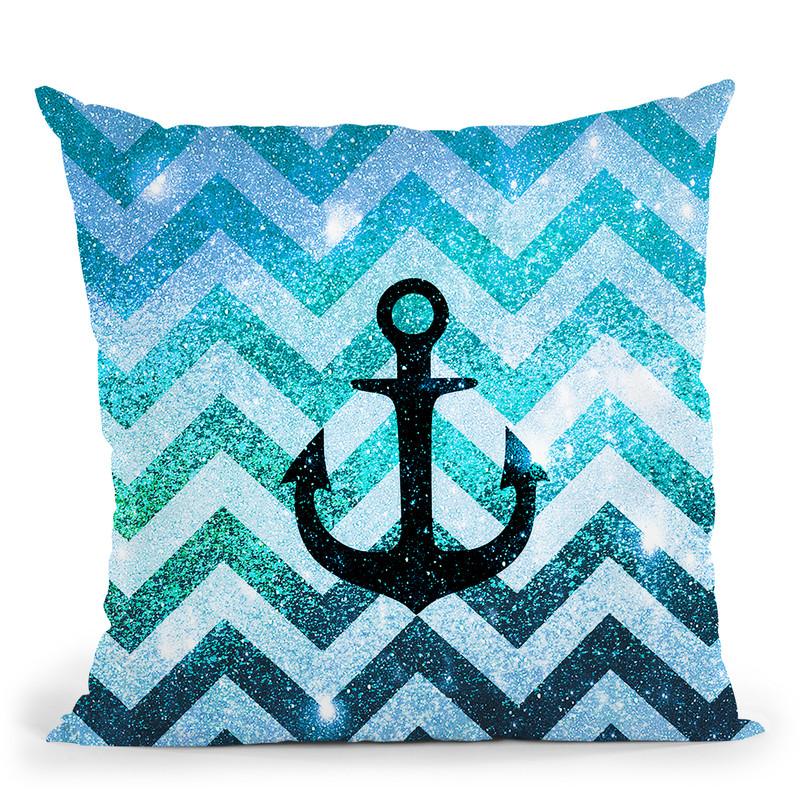 Party Chevron Teal Throw Pillow By Monika Strigel