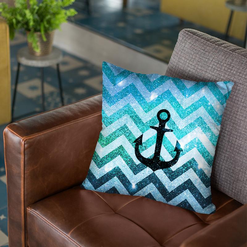 Party Chevron Teal Throw Pillow By Monika Strigel
