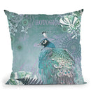 Pink Peacock Mint Throw Pillow By Monika Strigel