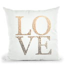 Gatsby Gold Love Throw Pillow By Monika Strigel