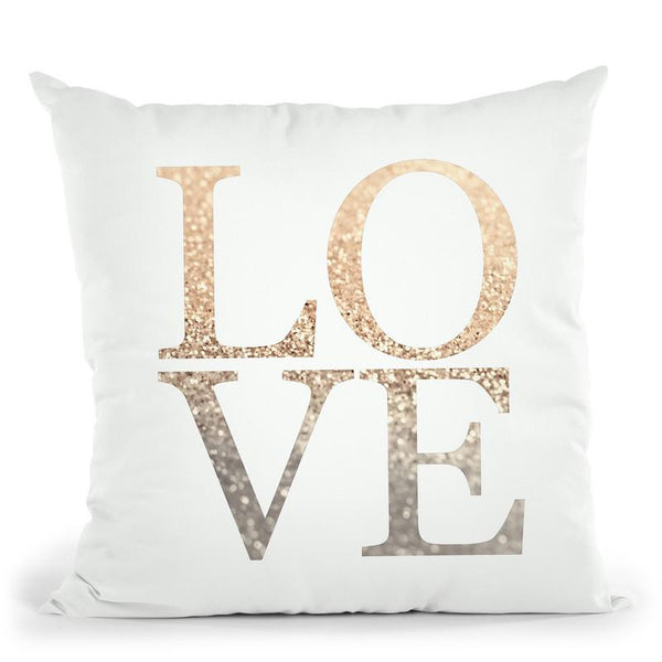 Gatsby Gold Love Throw Pillow By Monika Strigel