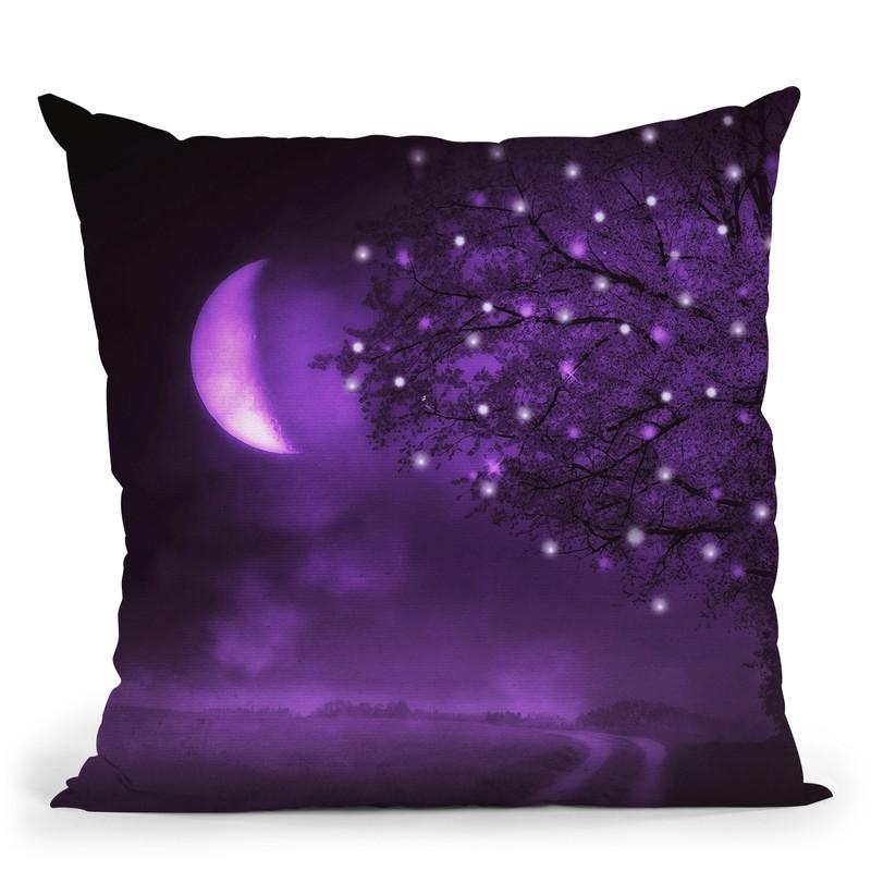 Purple Moon Throw Pillow By Monika Strigel