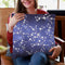 Sakura Grunge Midnight Blue Throw Pillow By Monika Strigel