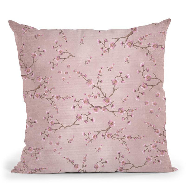 Sakura Love Ballerina Blush Throw Pillow By Monika Strigel