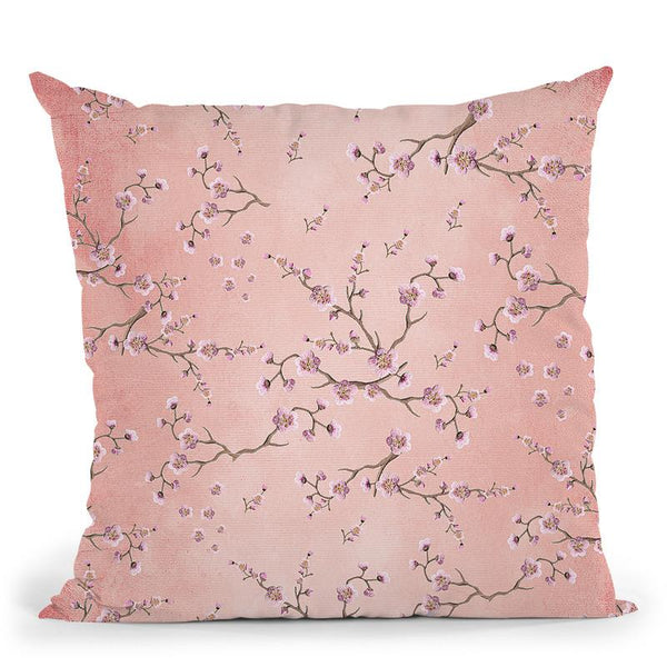 Sakura Love Blush Throw Pillow By Monika Strigel