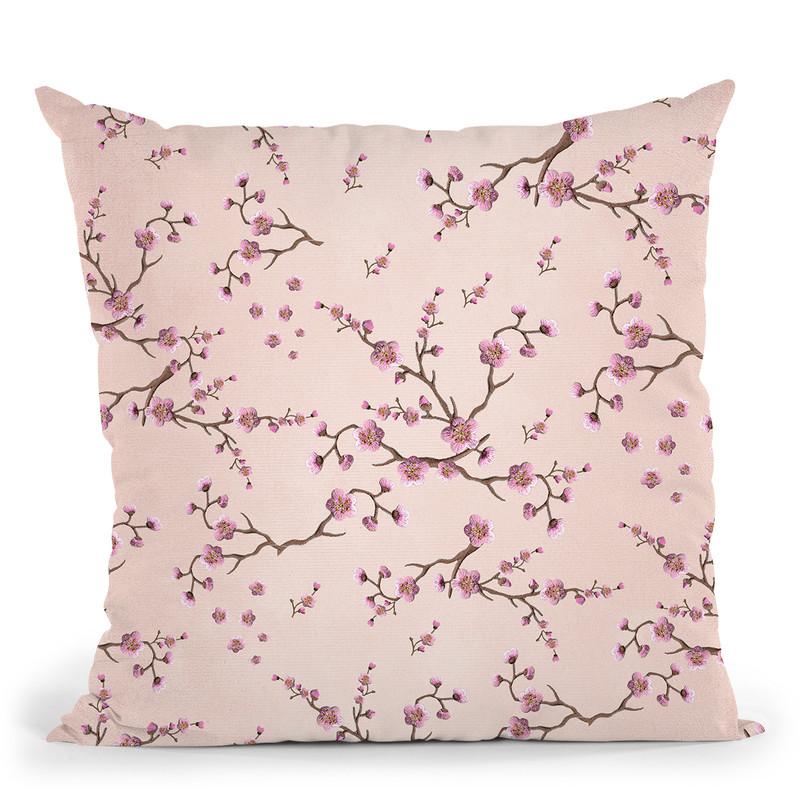 Sakura Love Light Blush Throw Pillow By Monika Strigel