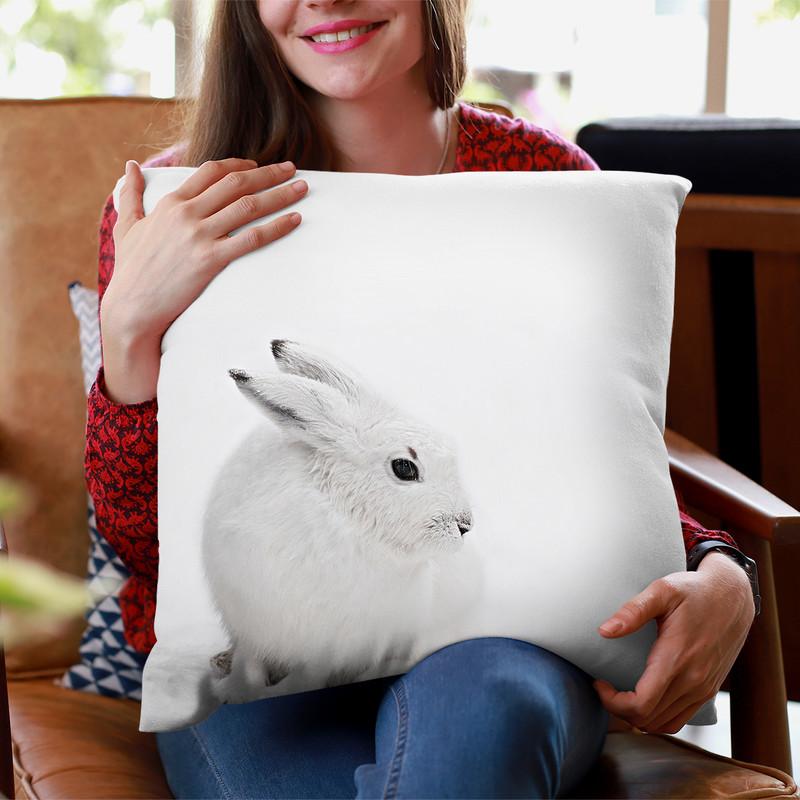 Scandi Arctic Hare Throw Pillow By Monika Strigel