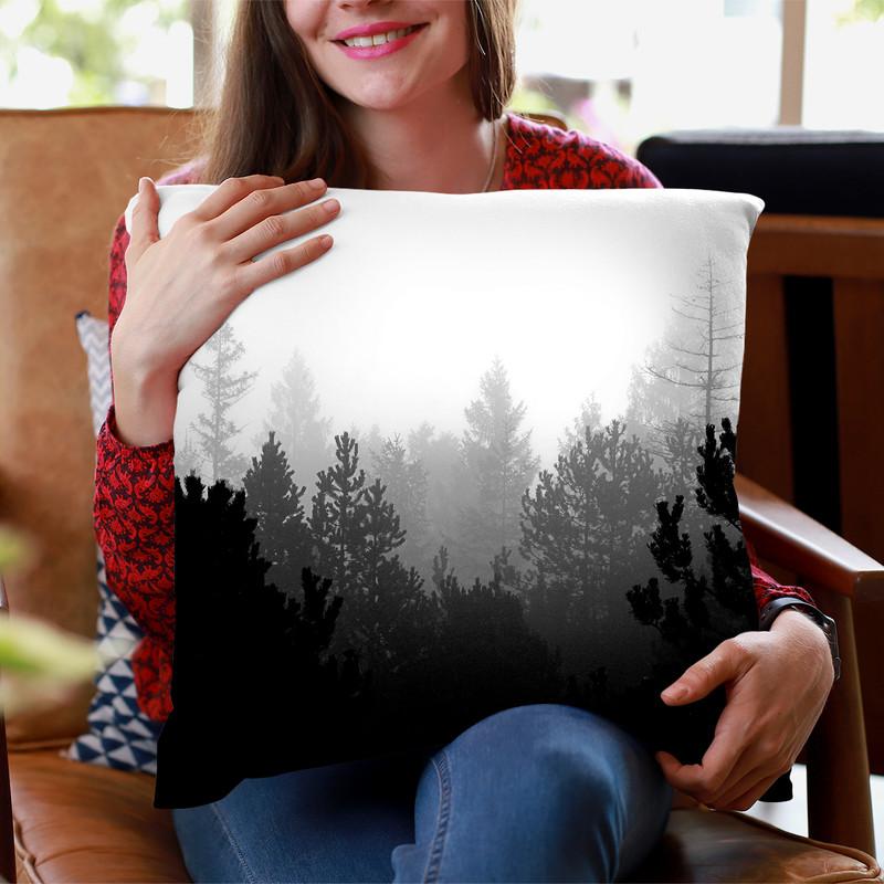 Scandi Black Forest Throw Pillow By Monika Strigel