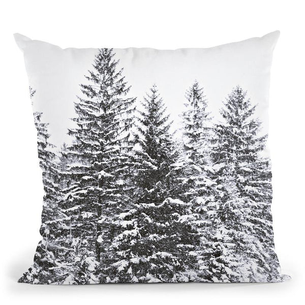 Scandi Black Wintertrees Print 6000 Throw Pillow By Monika Strigel