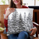 Scandi Black Wintertrees Print 6000 Throw Pillow By Monika Strigel