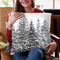 Scandi Black Wintertrees Print 6000 Throw Pillow By Monika Strigel
