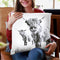 Scandi Highland Cattle Lulu And Sarah Throw Pillow By Monika Strigel