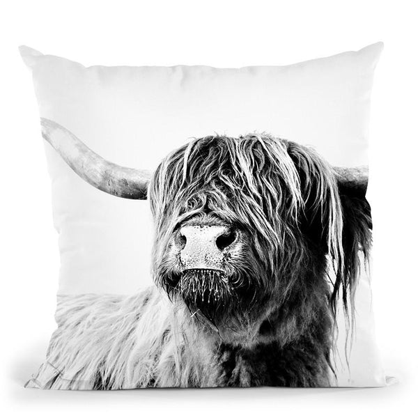 Scandi Highland Cattle Frida Throw Pillow By Monika Strigel