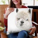 Scandi Peeky Alpaca White Throw Pillow By Monika Strigel