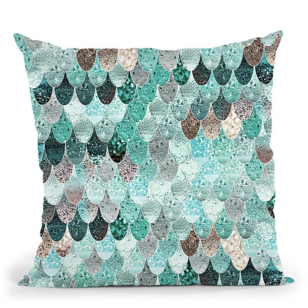Summer Mermaid Pale Mint Throw Pillow By Monika Strigel