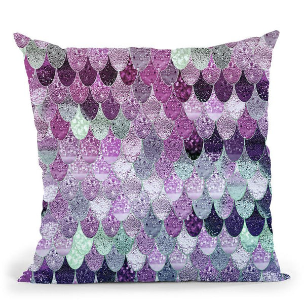 Summer Mermaid Pink Light Gold Throw Pillow By Monika Strigel