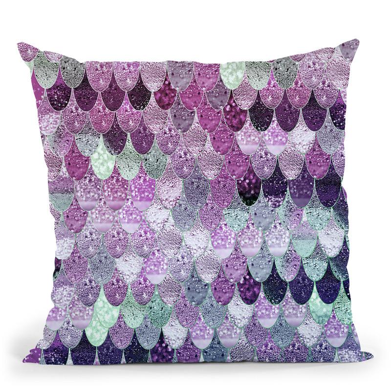 Summer Mermaid Pink Light Gold Throw Pillow By Monika Strigel