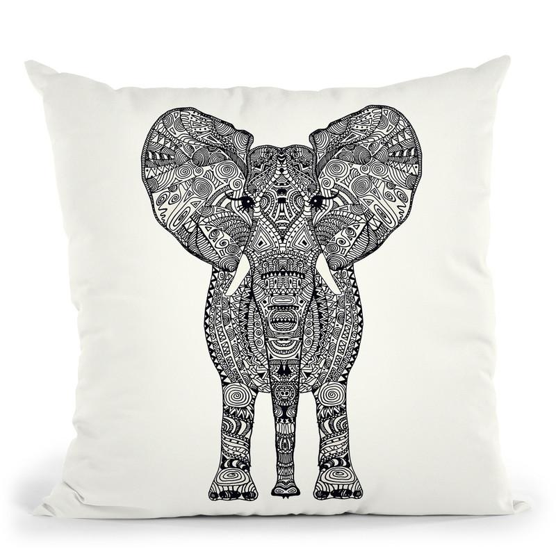 Aztec Elephant Throw Pillow By Monika Strigel
