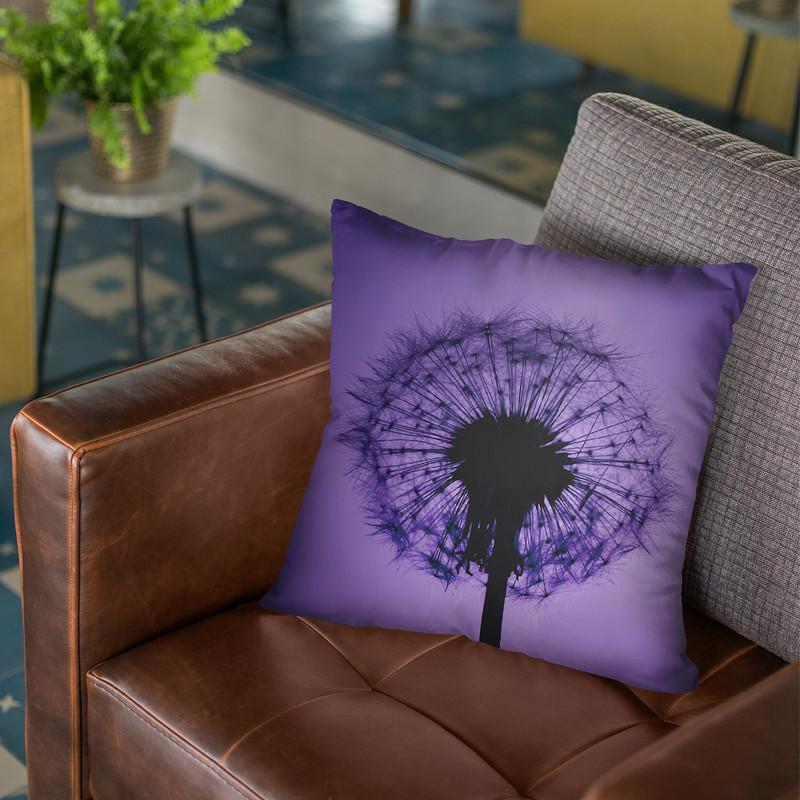 Dandelion Purple Throw Pillow By Monika Strigel