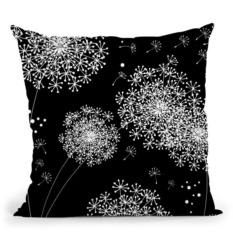 Dandelion Snowflake Throw Pillow By Monika Strigel