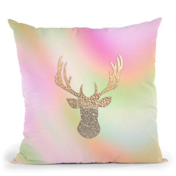 Dreamland Stag Gold Throw Pillow By Monika Strigel
