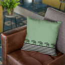 Elephants And Stripes Winter Green Throw Pillow By Monika Strigel