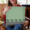 Elephants And Stripes Winter Green Throw Pillow By Monika Strigel