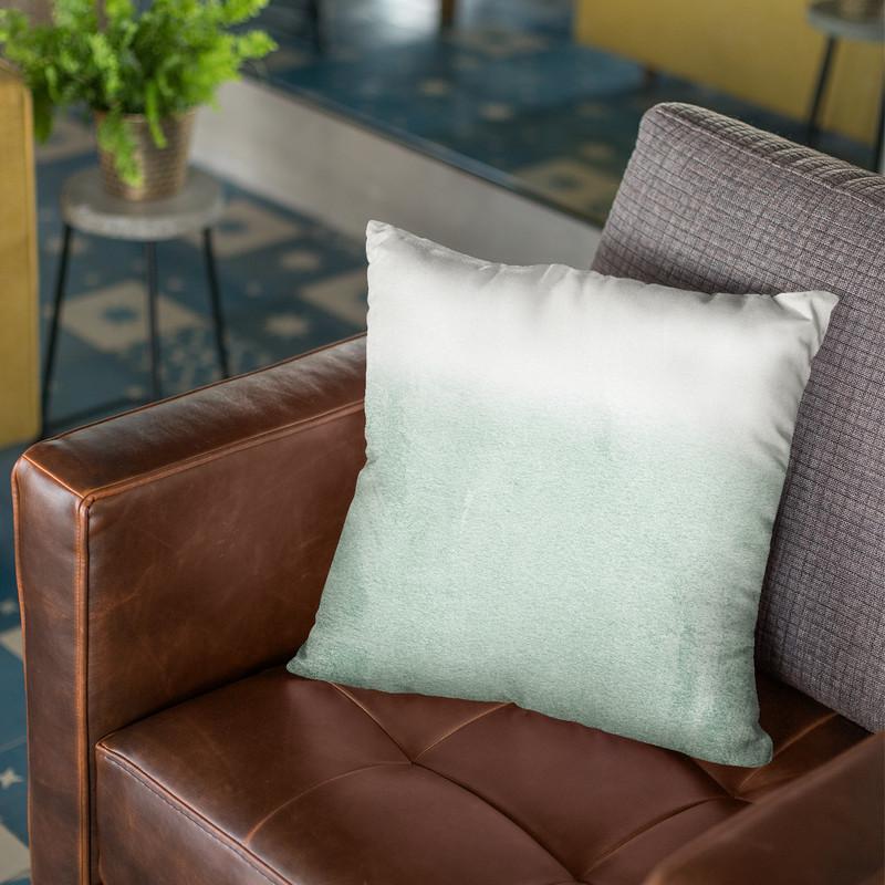 Eucalyptus Green Fading Throw Pillow By Monika Strigel