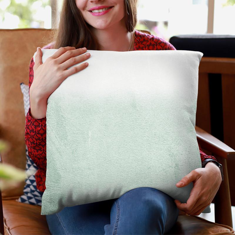 Eucalyptus Green Fading Throw Pillow By Monika Strigel