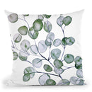 Eucalyptus Watercolor Silver Green Throw Pillow By Monika Strigel