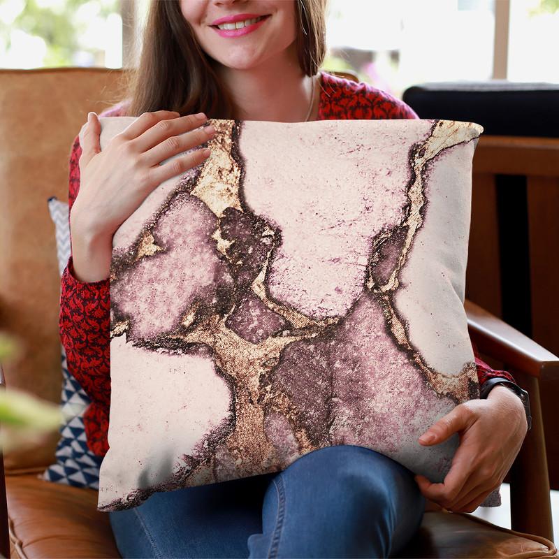 Gemstone And Gold Blush Pale Pink Throw Pillow By Monika Strigel