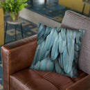 Feathers Silver Blue Throw Pillow By Monika Strigel