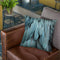 Feathers Silver Blue Throw Pillow By Monika Strigel