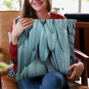 Feathers Silver Blue Throw Pillow By Monika Strigel