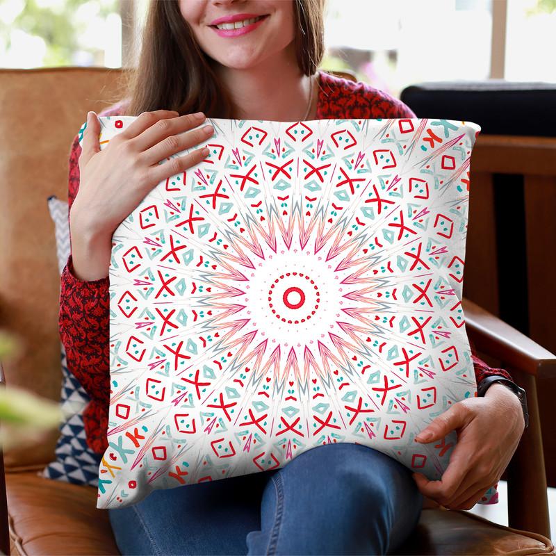 Festival Summer Mandala Throw Pillow By Monika Strigel