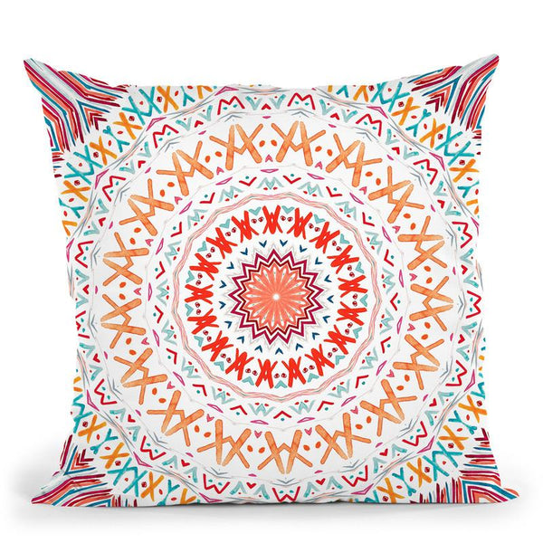 Festival Summer Mandala Sunshine Mandala Throw Pillow By Monika Strigel
