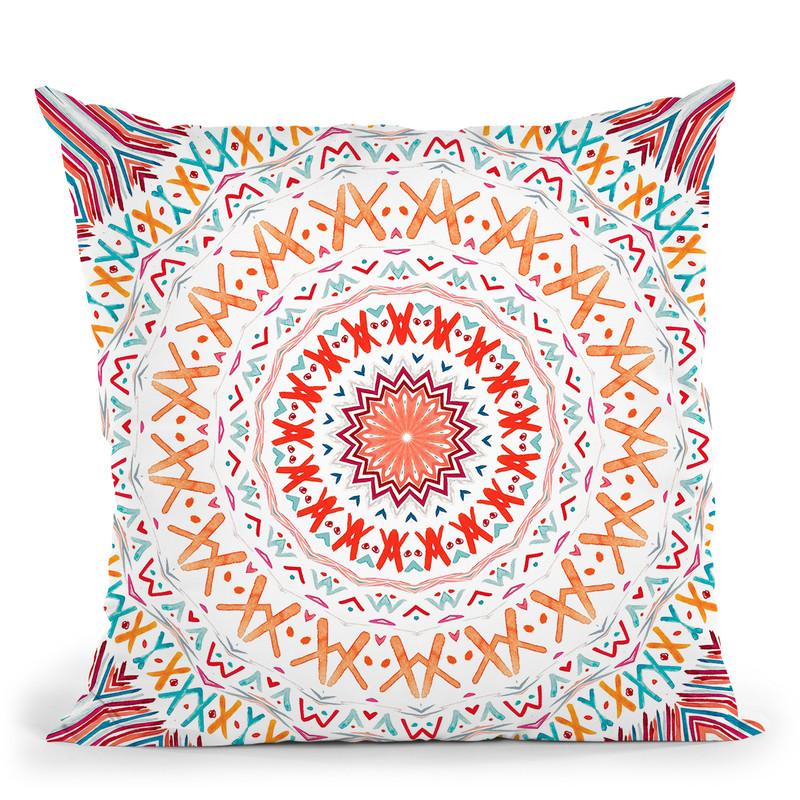 Festival Summer Mandala Sunshine Mandala Throw Pillow By Monika Strigel