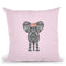 Flower Girl Elephant Pink Dots Throw Pillow By Monika Strigel