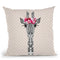 Flower Girl Giraffe Greige Dots I Throw Pillow By Monika Strigel