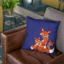 Fox Family Blue Bearbeitet Throw Pillow By Monika Strigel