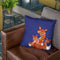 Fox Family Blue Bearbeitet Throw Pillow By Monika Strigel